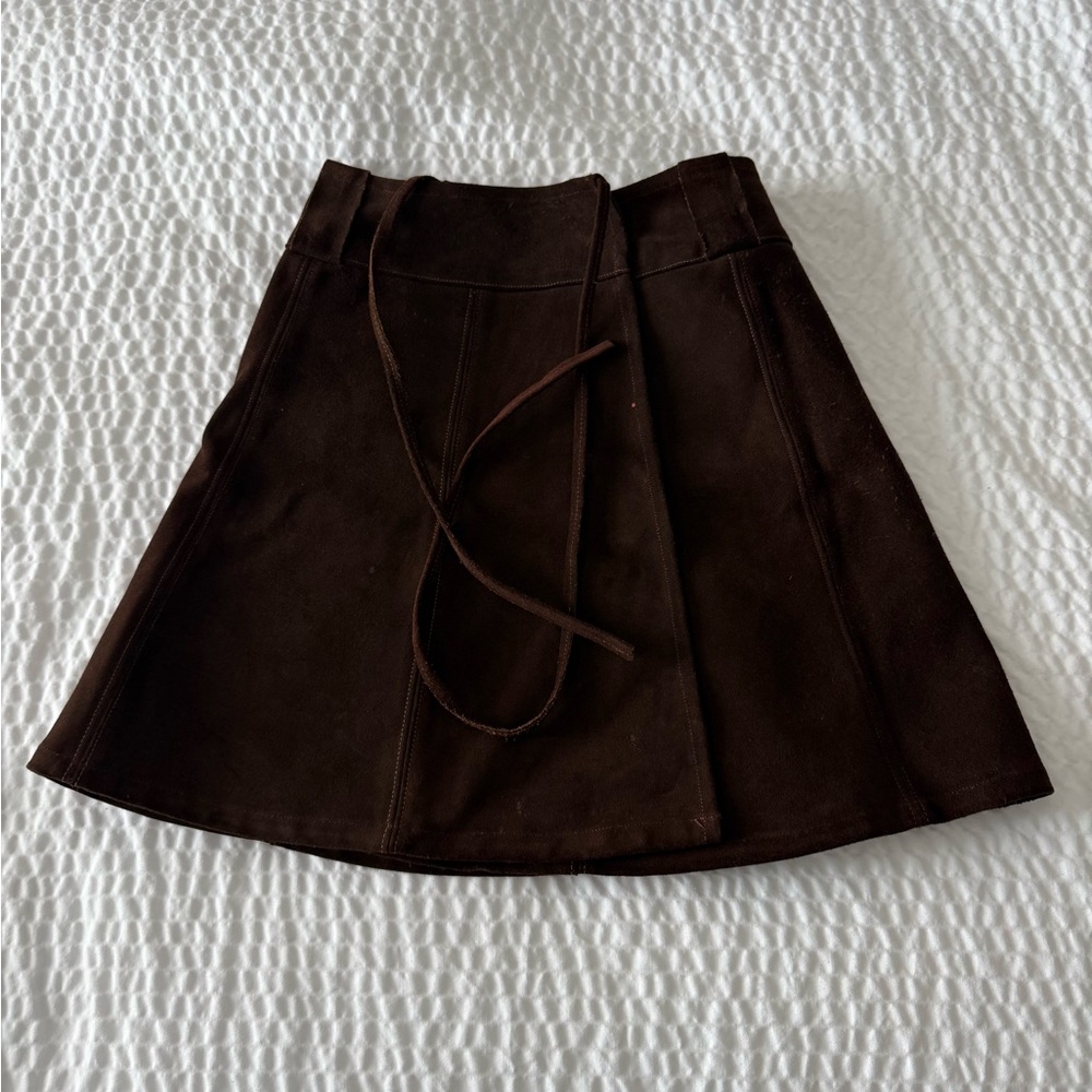 Elegant Dark Brown Mini Skirt for Women